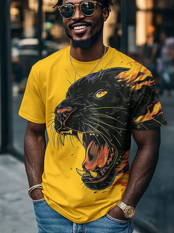 T-shirt imprimé Black Panther Roaring pour homme