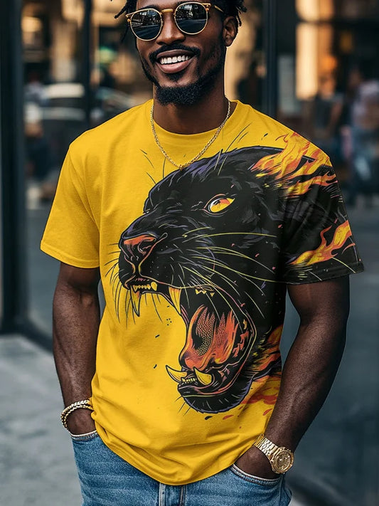 T-shirt imprimé Black Panther Roaring pour homme